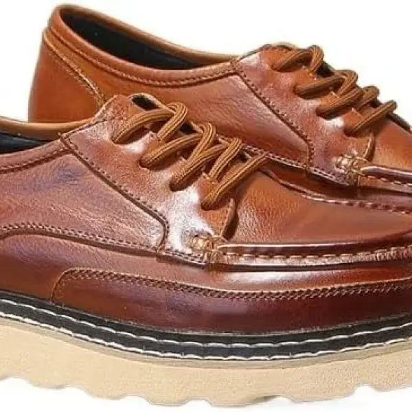 Men's Thick-Soled Board Shoes Brushed Color Design British Retro-Style Waxed Lace-up Foot Pedal Suitable for Daily Travel Attendance to School Work