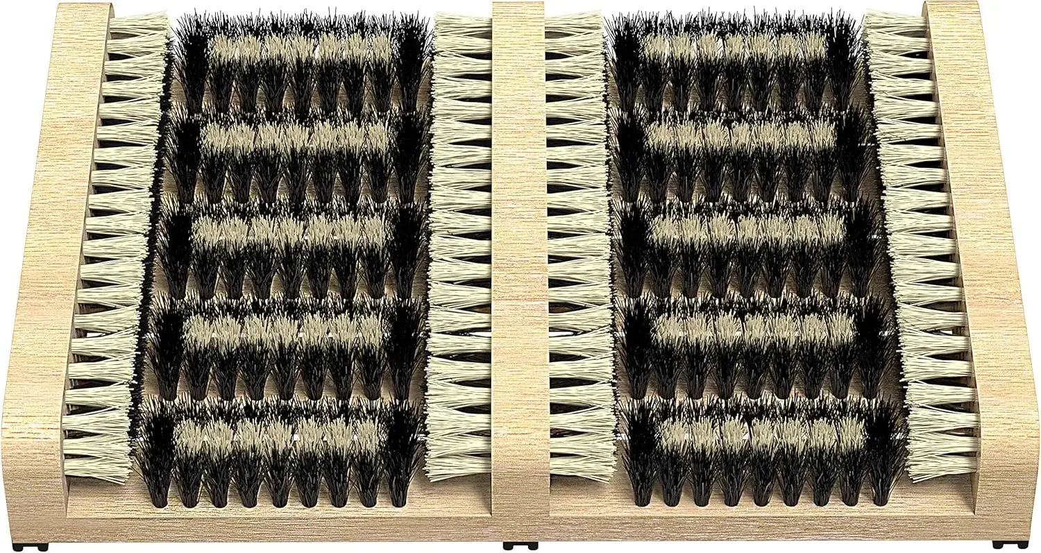 SCRUBIT Boot Scrubber Shoe Brush – Outdoor Boot Brush for Snow & Ice, All Weather Shoes & Boots Cleaner, Removes Snow, Sand and Mud – 14.2 x 10 in. Boot Scraper Door Mat