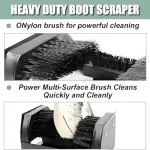 Heavy-Duty Boot Cleaner Brush - Floor-Mount Scraper and Scrubber with Handle for Easy Dirt Removal from Shoes and Boots