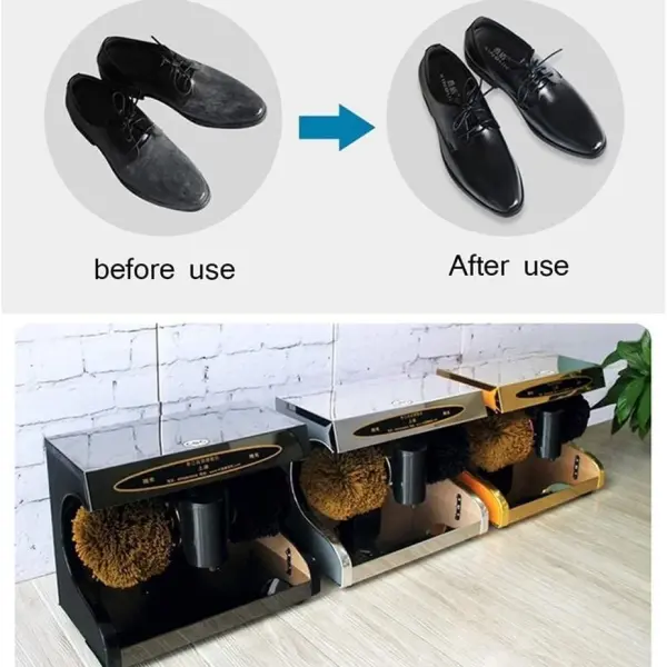 Home Shoe Polisher Floor Standing Heavy Duty Shoe Polisher with armrest Spherical Soft Brush Hotel Lobby Home or Public Automatic Induction Machine (Color: B) (E )