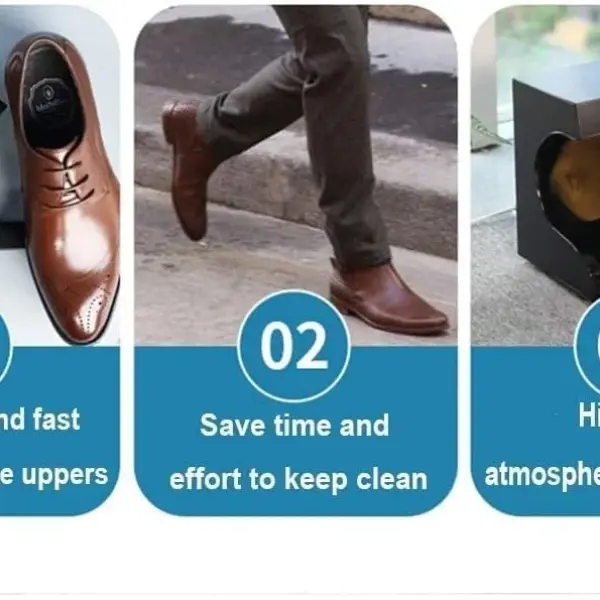 Home Shoe Polisher Floor Standing Heavy Duty Shoe Polisher with armrest Spherical Soft Brush Hotel Lobby Home or Public Automatic Induction Machine (Color: B) (E )