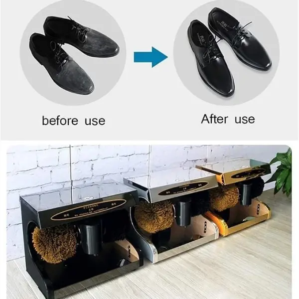 Home Shoe Polisher Floor Standing Heavy Duty Shoe Polisher with armrest Spherical Soft Brush Hotel Lobby Home or Public Automatic Induction Machine (Color: B) (E )