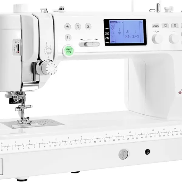 Elna Excellence 720 Pro Quilting Sewing Machine, with over 10" of Seamless, Aluminum Flatbed Sewing Space, 200 built-in stitches, Over 40 Standard Accessories, including Extension Table