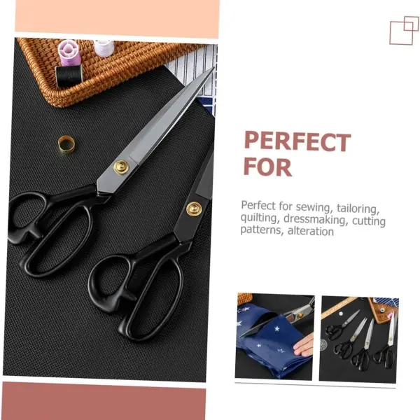 Tofficu 2Pcs Professional Sewing Scissors Multipurpose Manganese Tools for Tailoring Crafting and Embroidery Comfortable Grip Blades