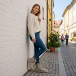 Womens Genuine Suede Boots Brown Anti-slip Warm Comfort Ankle Fuzzy Winter Short Boots for Outdoor Indoor