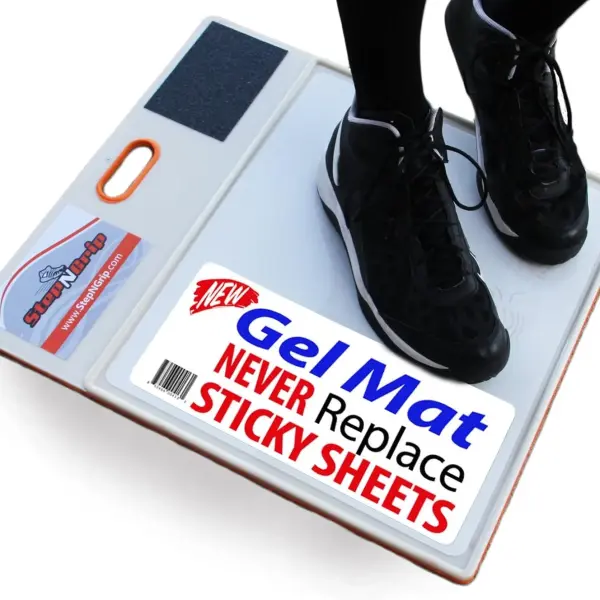 StepNGrip Courtside Shoe Grip Traction Mat - Sticky Mat for Basketball Shoes - No Replacement Sheets Required - Improves Traction and Cleans Dust, Dirt, and Oil - Portable for Indoor and Outdoor Use
