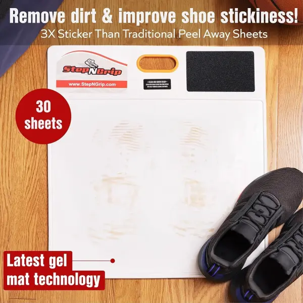 StepNGrip Courtside Shoe Grip Traction Mat - Sticky Mat for Basketball Shoes - No Replacement Sheets Required - Improves Traction and Cleans Dust, Dirt, and Oil - Portable for Indoor and Outdoor Use