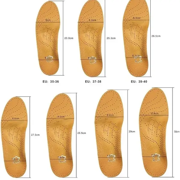 JSEIAJB Leather Orthotic Insole for Flat Feet Arch Support Orthopedic Shoes Sole Insoles for Men and Women Shoe Pad