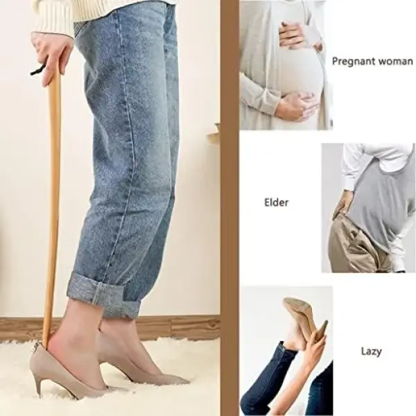 Extra Long Shoe Horn for Men - Classic Easy Grip Shoe Lifter for Seniors, Smooth Durable Shoe Spoon with Lanyard, Ideal for Easy On/Off Footwear