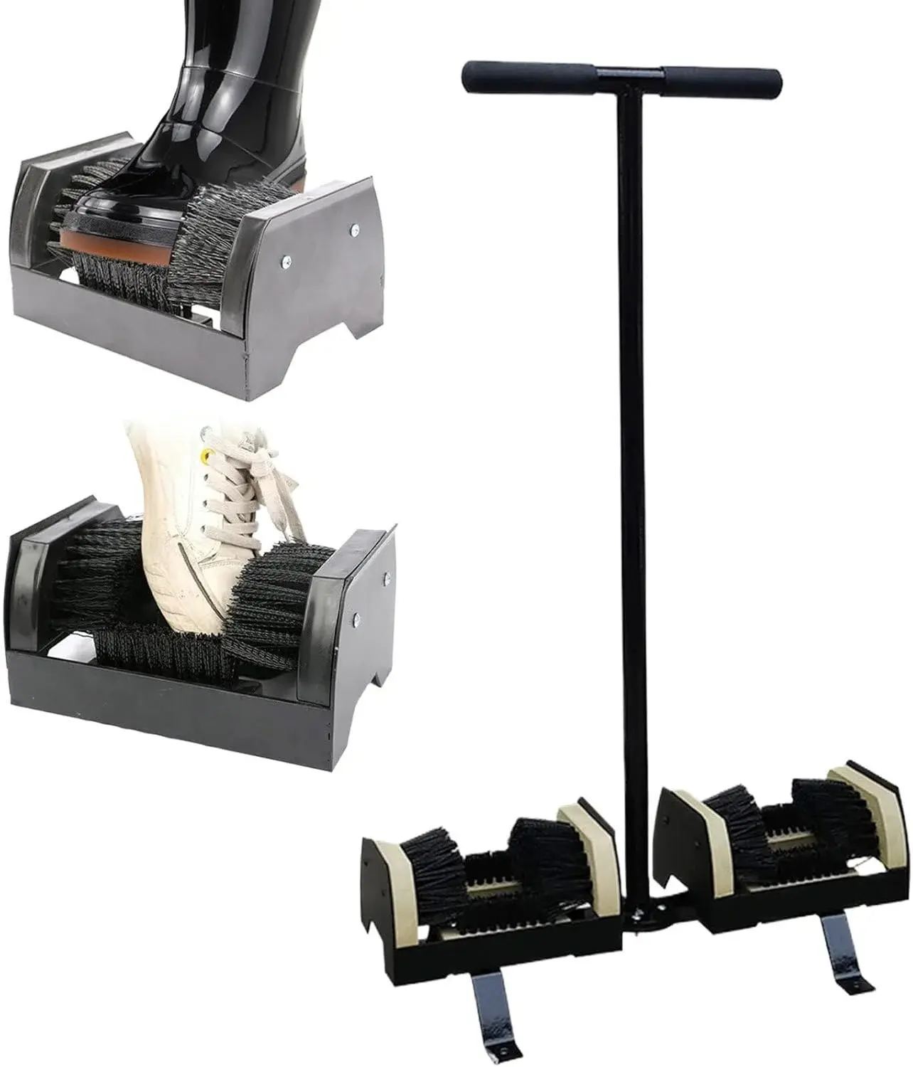 Double-Sided Outdoor Boot Scraper & Mud Remover with Fixed Base & Handle - Heavy-Duty Shoe Cleaner Tool for Farms, Gardens, Entrances, Hiking & Outdoor Activities