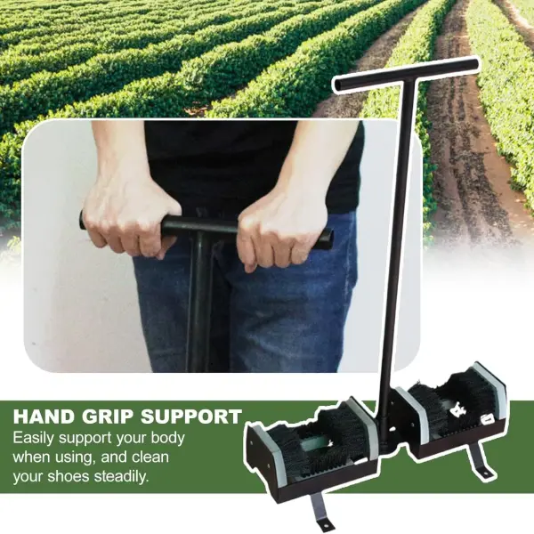 Double-Sided Outdoor Boot Scraper & Mud Remover with Fixed Base & Handle - Heavy-Duty Shoe Cleaner Tool for Farms, Gardens, Entrances, Hiking & Outdoor Activities