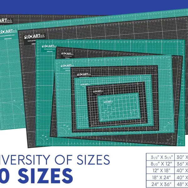 Proartek PK00013 Model GBM4080 Series 40" x 80" Professional Cutting Mat; Double-Sided Green/Black; Self-Healing; For Graphic Arts, Hobbies, Sewing, Scrapbooking, and other Cutting Projects