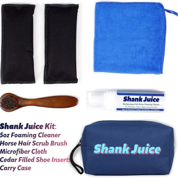 Clean Kit for Golf Shoes and Accessories - 6-item Kit: No Rinse Foaming Cleaner, Brush, Cloth, Cedar Inserts