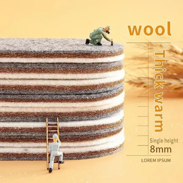 JSEIAJB Winter Warm Insoles Wool Thicken Soft Shoes Pads Breathable Skin-friendly Cotton Cashmere Keep Insole