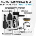 FACTORY LACED Shoe Cleaning Kit – Complete Sneaker Cleaner with 4 Brushes, 8oz Solution, Shoe Trees & Microfiber Towel – Works on Leather, Suede, Canvas & Mesh