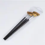 3Pcs Fan Brushes Set Soft Nylon Hair Birch Wooden Long Handle Artist Paint Brush for Acrylic Watercolor Painting (D As Shown) (D As Shown) (D As Shown)