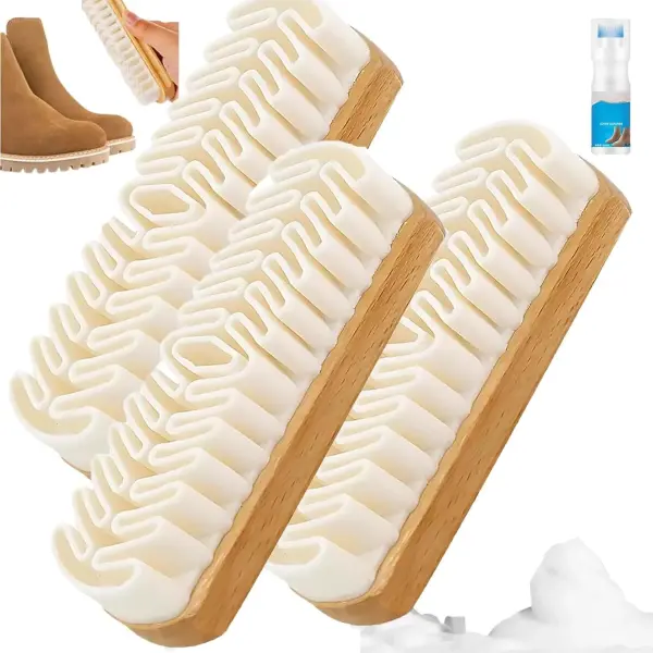 Magic Rubber Shoe Brush for Suede,Rubber Shoe Brush Cleaner,Lazy Shoes Brushs,Suede Eraser for Removing Stains for Shoes, Jacket, Purse, Bags, Sofa with Wooden Handle (3PCS)