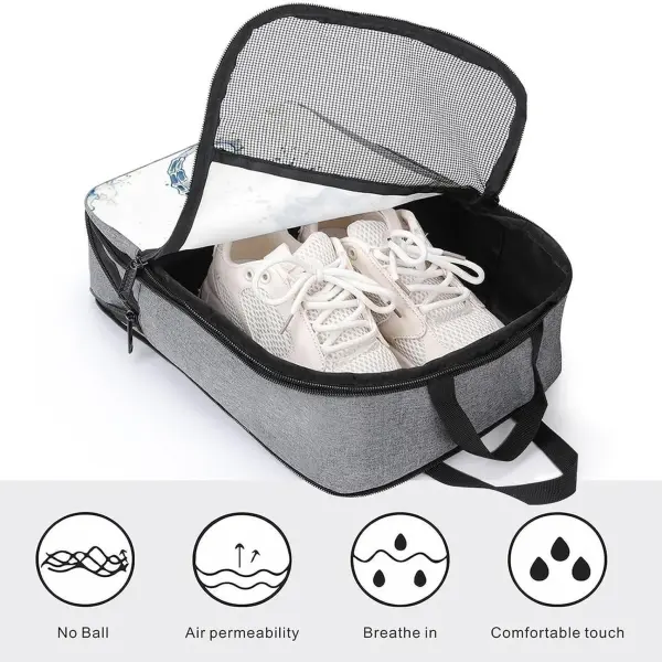 Watercolor Seahorse Shoe Bag Travel Shoe Storage Pouch Portable Shoes Bags with Zipper Handle 13.7X9.4 In