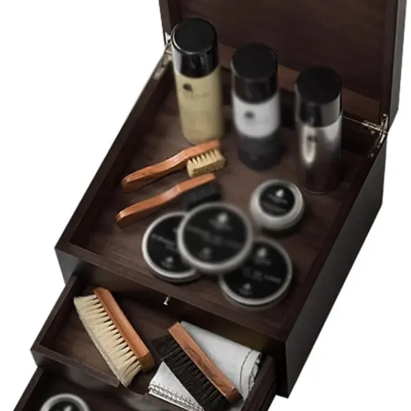 French Care Shoe Brush Shoe Polish Set Gift Box Beech Shoe Brush Gift Box