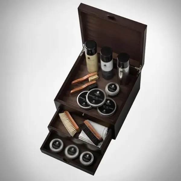 French Care Shoe Brush Shoe Polish Set Gift Box Beech Shoe Brush Gift Box