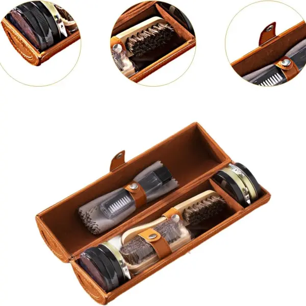 Colaxi Shoe Care Kit Polishing Tool for Men Black and Colorless Cream Shoe Cleaning Kit