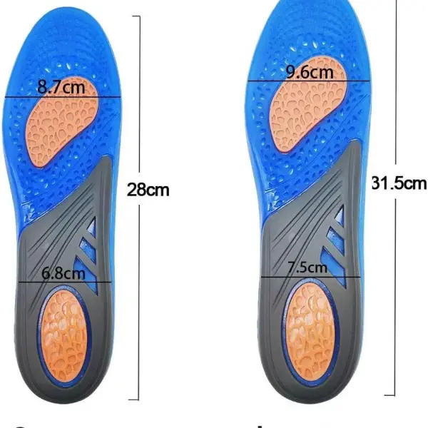JSEIAJB Gel Insole Silicone Orthopedic Massaging Shoe Inserts Sports Shock Absorption Pad Comfortable for Men Women Shoes