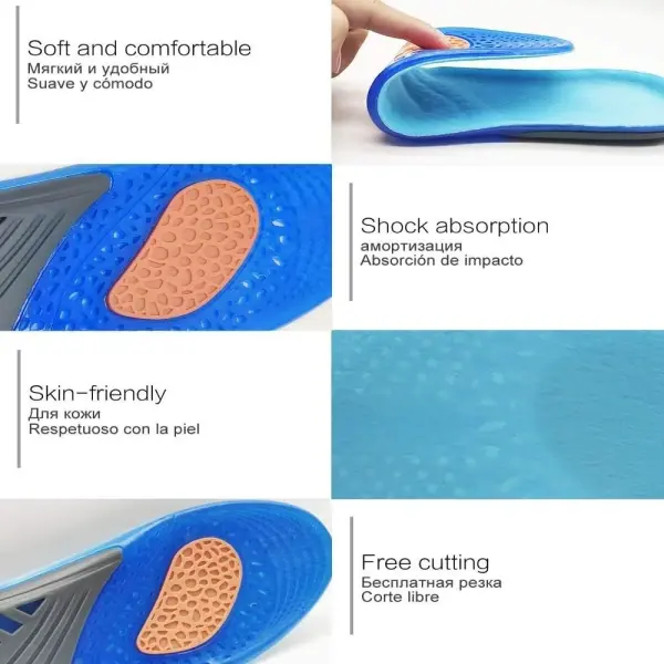JSEIAJB Gel Insole Silicone Orthopedic Massaging Shoe Inserts Sports Shock Absorption Pad Comfortable for Men Women Shoes
