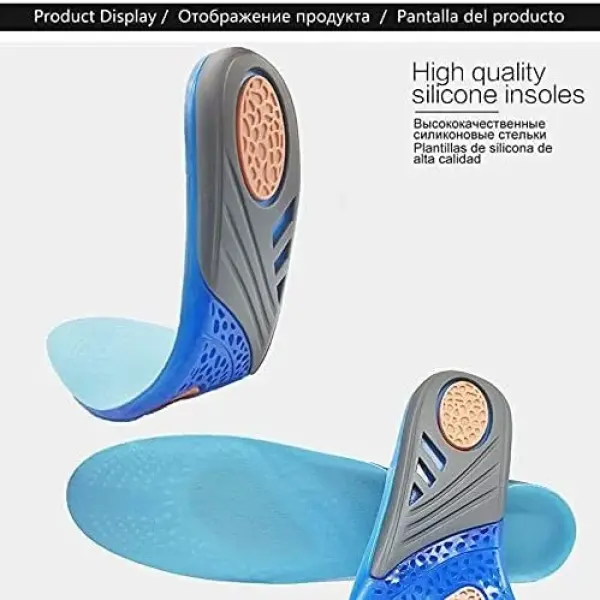 JSEIAJB Gel Insole Silicone Orthopedic Massaging Shoe Inserts Sports Shock Absorption Pad Comfortable for Men Women Shoes