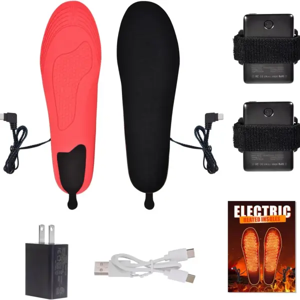 Heated Insoles Rechargeable, Foot Warmer with 5000 mAh Battery,4 Heat Settings Mobile app to Control Temperature, for Men and Women